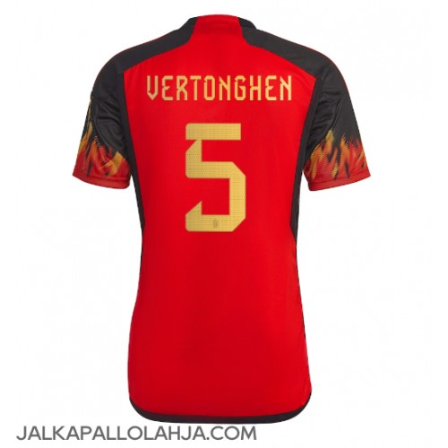 Belgia Jan Vertonghen #5 Kopio Koti Pelipaita MM-kisat 2022 Lyhyet Hihat